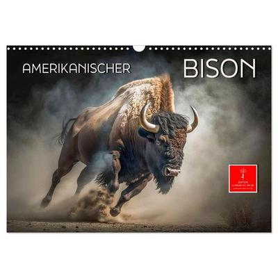 Amerikanischer Bison (Wandkalender 2027 DIN A3 quer), CALVENDO Monatskalender
