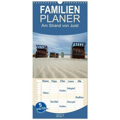 Familienplaner 2027 - Am Strand von Juist mit 5 Spalten (Wandkalender, 21 x 45 cm) CALVENDO