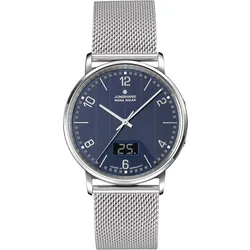 Junghans 56/4629.44 Herrenuhr Funk Milano Mega Solar Milanaise/Dunkelblau