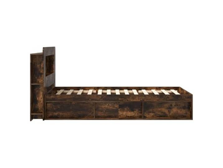 KTHLBRH Bettgestell mit Stauraum, Eiche Rauchgrau, 80 x 200 cm Technisches Holz, integrierte Schubladen, feste Latten, Unterstützung 140 kg