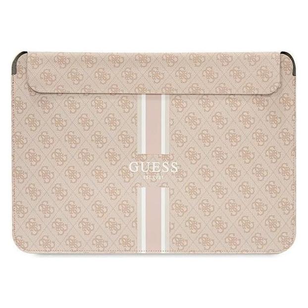 Guess PU 4G bedruckte Streifen-Computerhülle 16" Pink (16") (GUCS16P4RPSP)