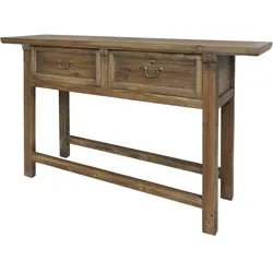 Chic Antique Anrichtetisch mit zwei Schubladen, H85/L150/B40 cm natur
