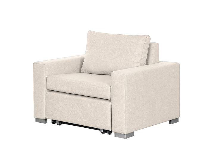 Fauteuil convertible Basic Beige/Crème Tissu Doran 110 x 90 x 90cm