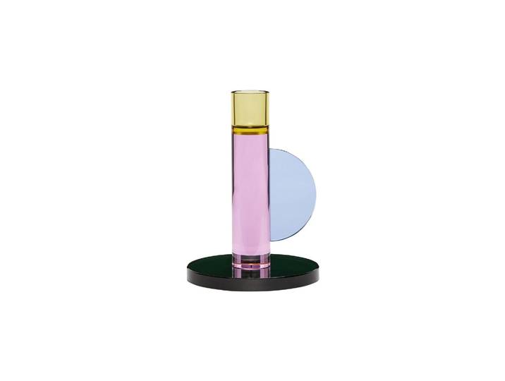 Bougeoir en cristal multicolore, transparent, géométrique - Hübsc