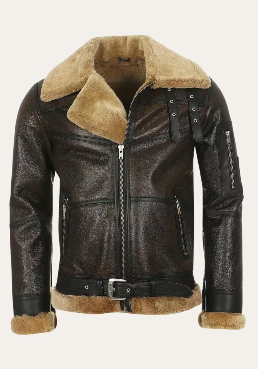 Lammfelljacke - B16 MODELL 3 WALNUSS/CAPPUCCINO - Größe: 4XL