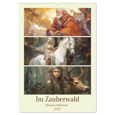 Im Zauberwald. Mystische Fabelwesen (Wandkalender 2027 DIN A2 hoch), CALVENDO Monatskalender