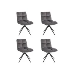 Home Deluxe HOME DELUXE Esszimmerstuhl drehbar 4er Set NODA – Samt Hellgrau