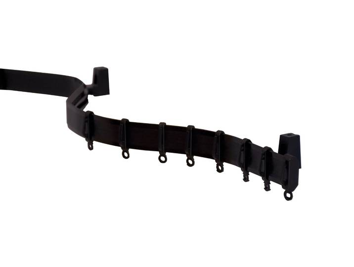 Vorhangschiene GARDINIA Flexline , schwarz, L:350cm, Kunststoff, Gardinenstangen, Vorhangschiene, mit Bohren, Deckenmontage, Kunststoff, Easy-Click-Montage