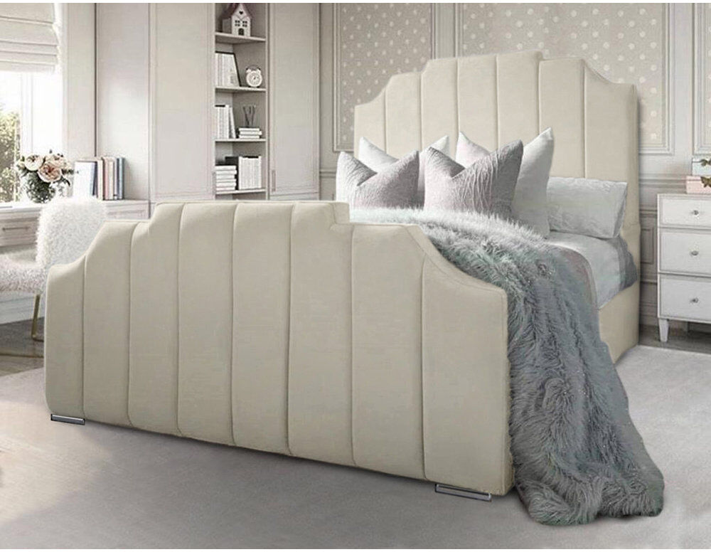Etta Avenue Tyrion Upholstered Bed Cream Single (3')
