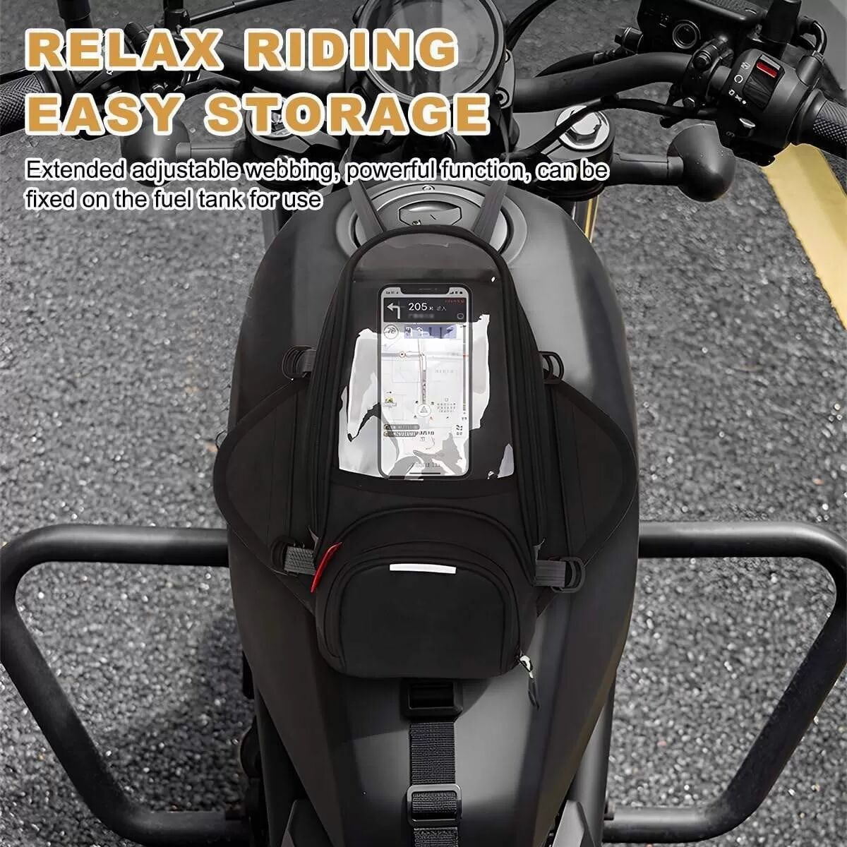 INF Motorrad Tankrucksack mit Magnet - Wasserdicht, 900D Nylon, Schultergurt