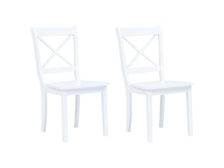 2er Set Esszimmerstühle Weiß Massivholz Kautschukbaumholz Küchenstühle Massives Kautschukbaumholz, ergonomisches Design, pflegeleichte Lackoberfläche, Belastbarkeit 110 kg pro Stuhl