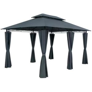 CASARIA Pavillon Topas, 994678, anthrazit, 3 x 4m, winterfest, wasserabweisend, Stecksystem