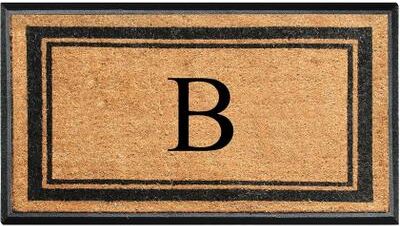 "A1 Home Collections Markham Border Natural Flocked Rubber Large Doormat 30""x48"""