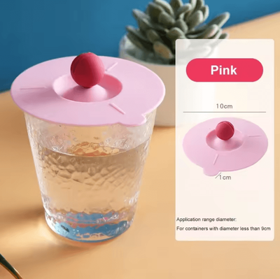 Uplift Curations Universal Silicone Cup Lid Reusable Anti Dust Mug Cover For Coffee, Tea & Drinks pink Cup Lid