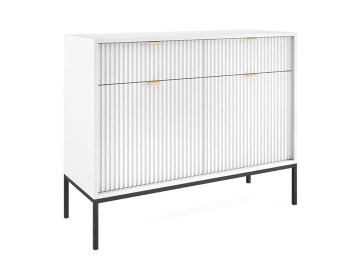Sepro Meble Sideboard Weiß Ksz104 Schwarz Gestell, 104x83x39 cm, Kleinmöbel, Kommoden, Sideboards