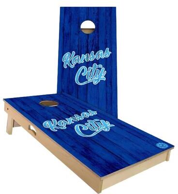 Skip's Garage Kansas City Vintage Baseball Outdoor Cornhole Board Set