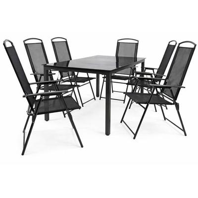 7-tlg Sitzgruppe Gartenmöbel Tisch Stühle Set 189S