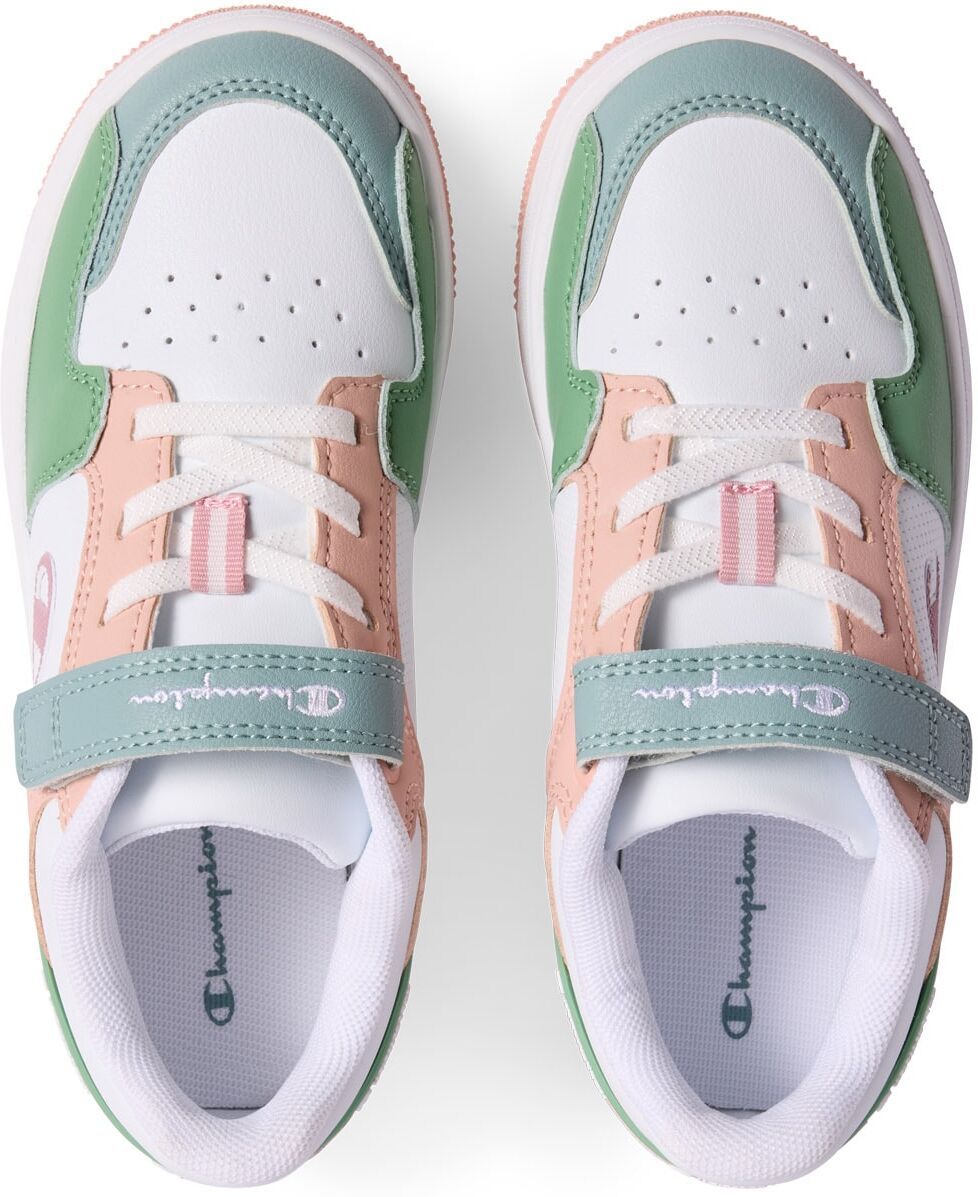 Sneaker CHAMPION "RD18 2.0 LOW G PS", Mädchen, Gr. 30, Synthetik, bunt (wht, pmp, bsf), Schuhe Sneaker, für Kinder wht, pmp, bsf 30, Synthetik