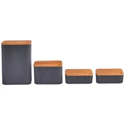 Karaca Massimo 4-teiliges Vorratsbehälter-Set Anthrazit
