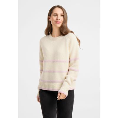 Strickpullover FRIEDA & FREDDIES "Frieda & Freddies Pullover", Damen, Gr. 36, beige (off, weiß), 67% Wolle, 18% Baumwolle, 15% Polyamid, Pullover Strickpullover