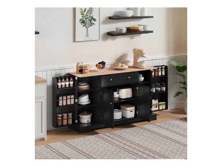 STILVORA Sideboard Buffetschrank Kücheninsel mit Schublade,Regal&Kippschutz,Küchenschrank (Multifunktionales Küchenbuffet 138 cm Sideboard mit Schublade, verstellbaren Einlegeböden, Kippschutz – Modernes Design für Küche, Wohnzimmer & Schlafzimmer, praktischer Stauraum), mit Kippschutz, mit Schublade