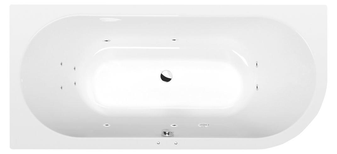 Polysan VIVA L Whirlpool-Badewanne, 175x80x47cm, Active Hydro, Chrom