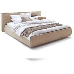 KAWOLA Bett CARLO Polsterbett Stoff steingrau 180x200cm