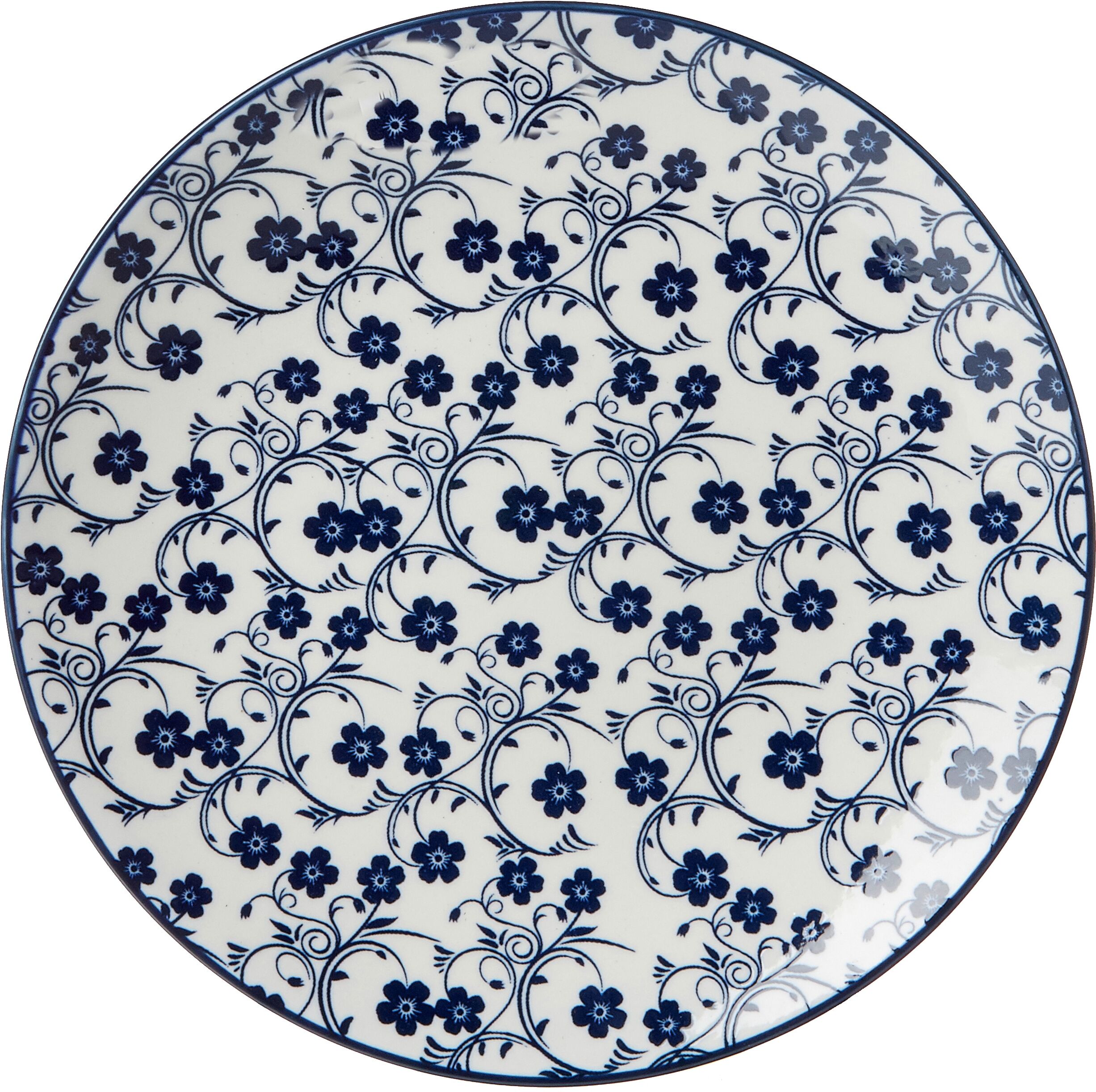 Dessertteller RITZENHOFF & BREKER "ROYAL SAKURA", weiss (weiß, blau), Ø:21,5cm, Keramik, Speiseteller, Dessertteller, Teller Set, Keramik weiß, blau 21,5cm