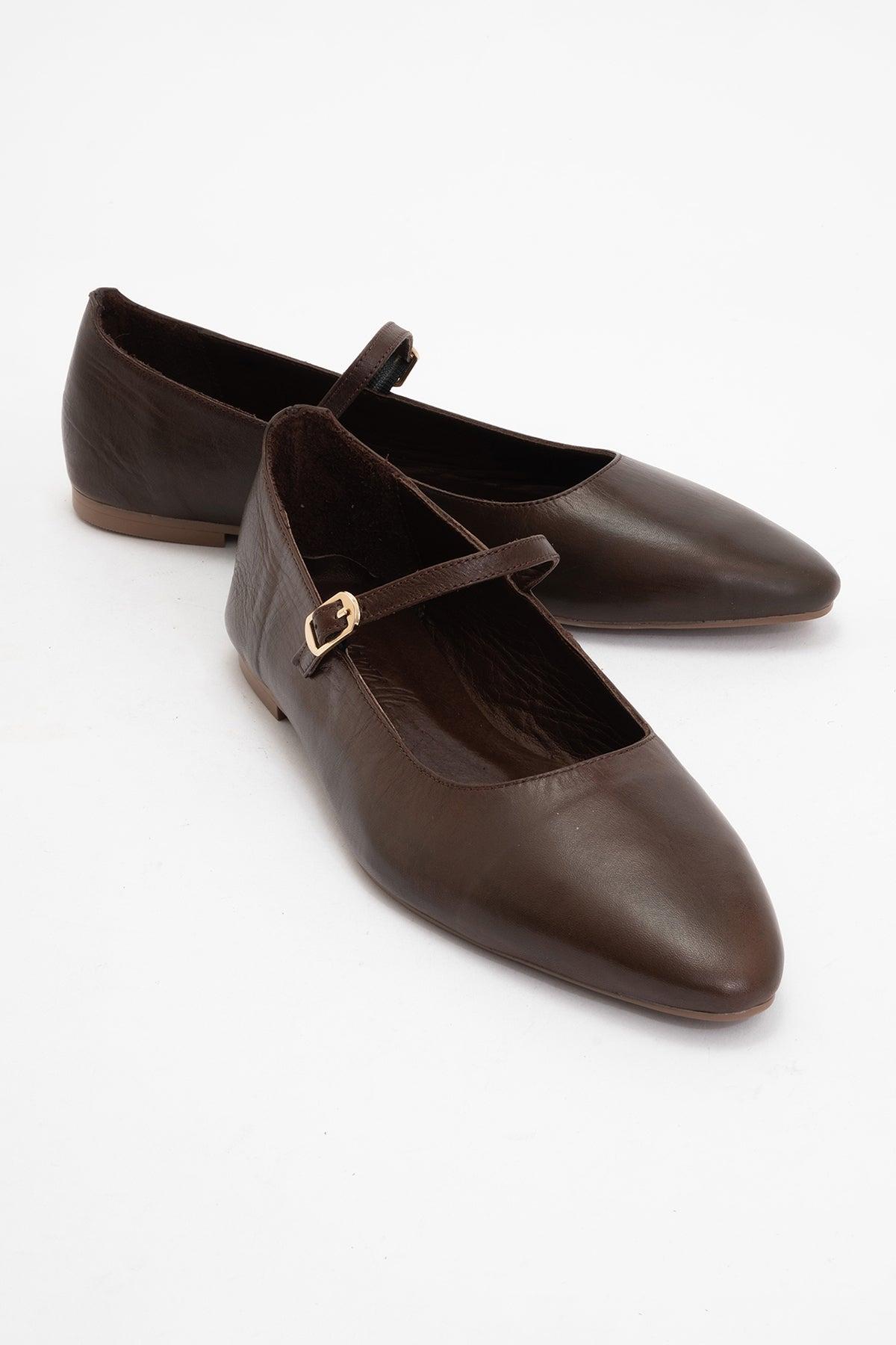Lara Leder Mary Jane Flache Schuhe