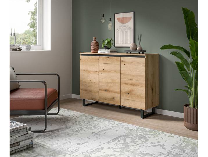 Enfilade Tomasa 120cm Marron/Imitation chêne Evoke