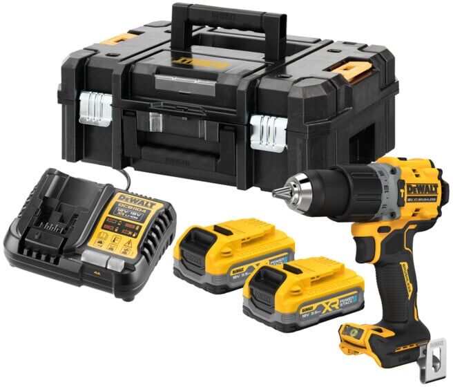 Stanley Perceuse-visseuse à percussion sans fil 18V 3,5Ah avec 2 batteries Chargeur rapide (DCD805S2T-QW)