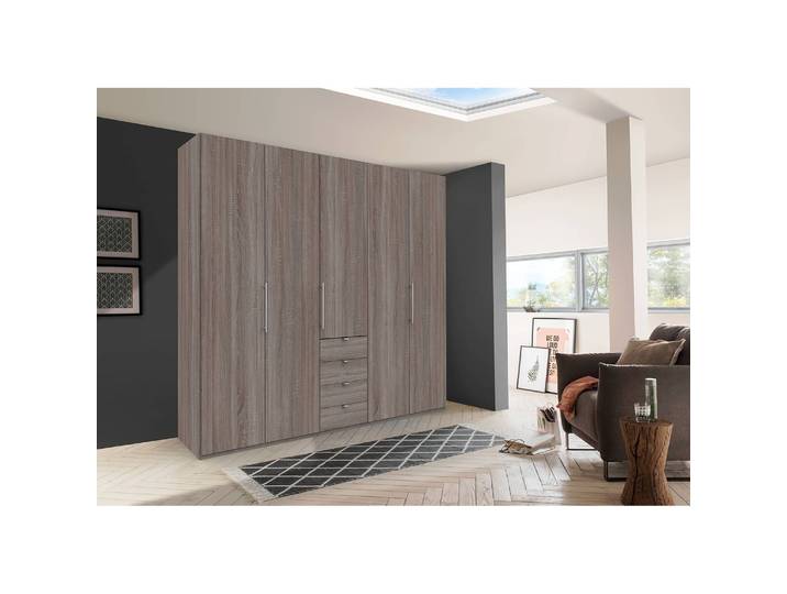Falttürenschrank VI 236cm Braun/Grau/Trüffeleiche Dekor