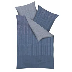 kaeppel Mako-Satin-Bettwäsche Vertigo 135 x 200 cm Satin Blau Saphir