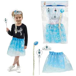 Toi-Toys - Kinderkostüm - Eisprinzessin Verkleidungsset (Tutu, Tiara, Zopf, Stab)