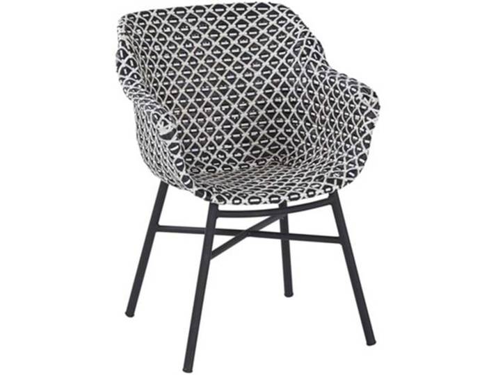 Hartman Delphine Gartensessel Aluminium/Polyrattan Schwarz Weiß