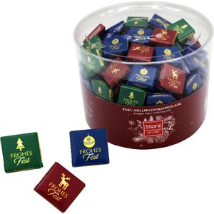 Storz Minischokolade Frohe Weihnachten, Minischokoladentäfelchen, 100 Stück, 500 g