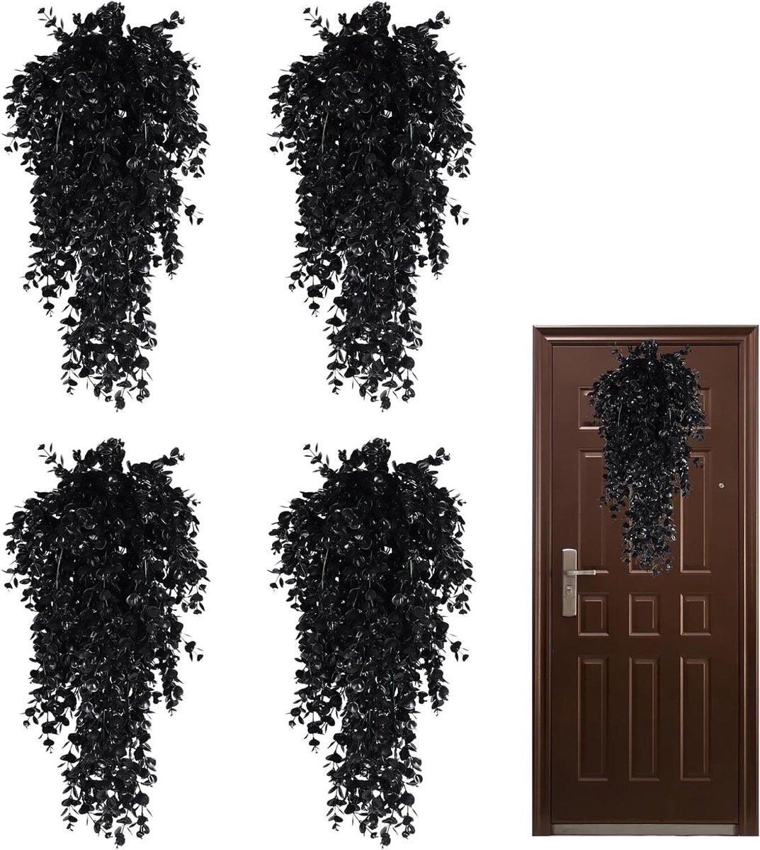 Merkloze Zwarte Wijnstokken Kunstplanten Decoratie voor Halloween - 80 cm - Zwart