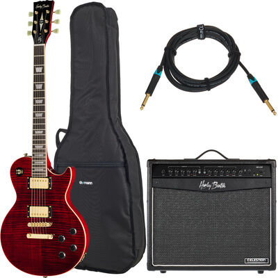 Harley Benton SC-550 II BCF Bundle Black Cherry Flame Gloss