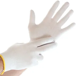 FRANZ MENSCH Hygostar Feinstrickhandschuh ULTRA FLEX ohne Beschichtung, weiß, Größe XL