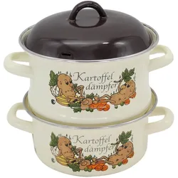 Krüger Kartoffeldünster, Pfanne + Kochtopf, Mehrfarbig, Braun, Beige