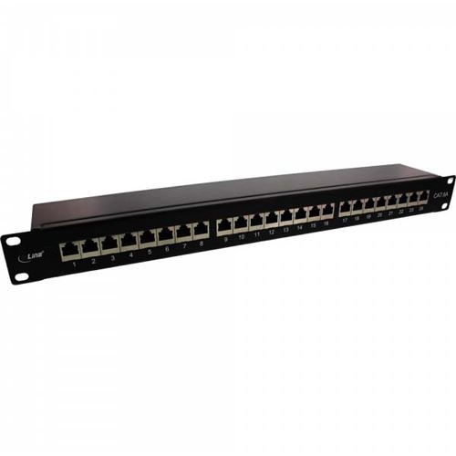 InLine Patchfeld Cat.6A 24-fach, 48,26cm (19"), 1HE, schwarz RAL 9005