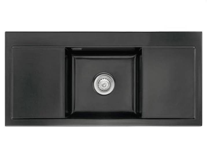 Systemceram Mera Middle Nigra Keramikspüle Handbetätigung