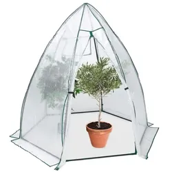 Relaxdays Überwinterungszelt für Pflanzen Dunkelgrün,Transparent