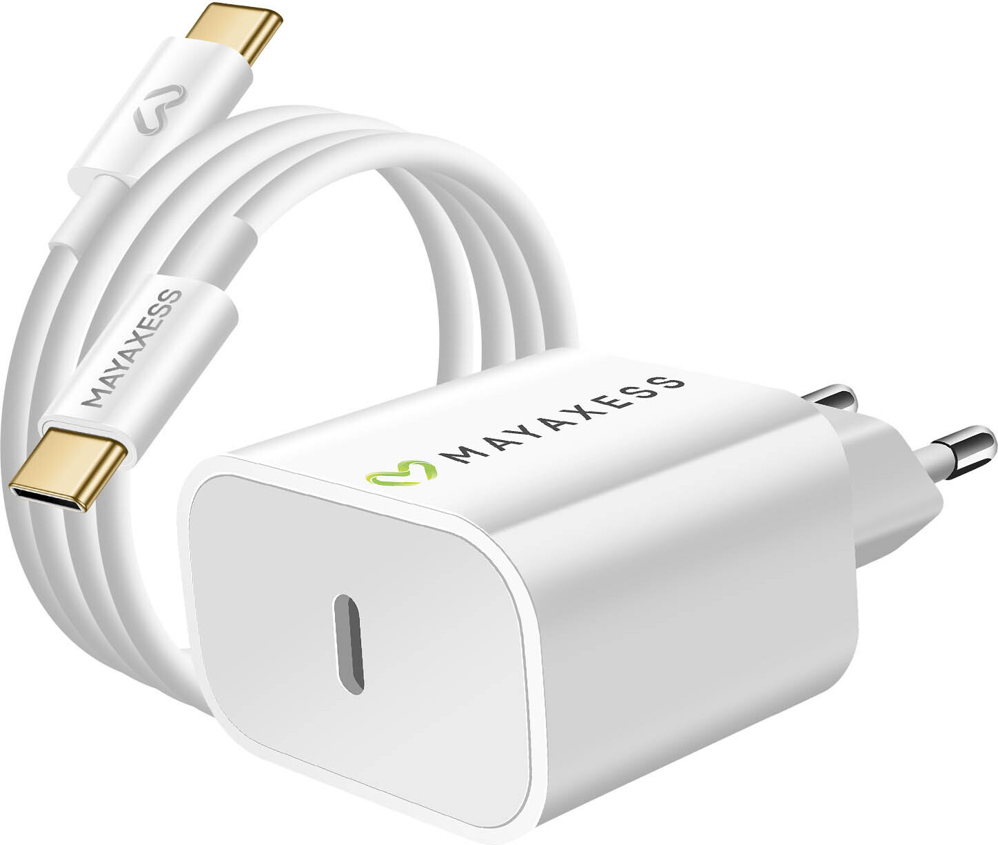 Avizar USB-C netadapter met Power Delivery 20W en kabel, wit