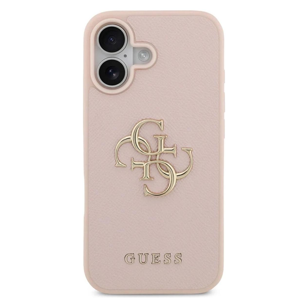 Guess - Hardcase 4G Grained Big and Classic Logo (GUHCP17SPGT4MBP) - iPhone 17 - Pink (Apple iPhone 17) (GUHCP17SPGT4MBP)