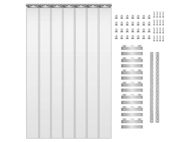 Rideau en bande de PVC coupe-vent, rideau de porte transparent, isolation thermique douce, décoration d'écran de face intérieure et extérieure
