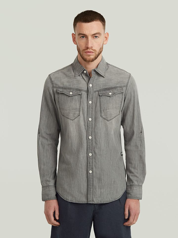 G-Star Jeanshemd in Grau - M