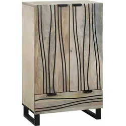 Helloshop26 - Geräumiges rechteckiges Sideboard mit Schublade und Türen modernes Design Esszimmer 60 x 33 x 100 cm weißes Holz 02_0057786