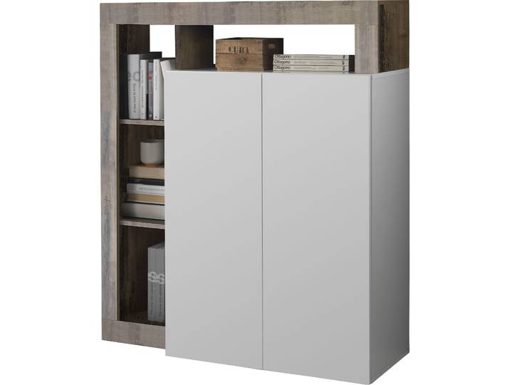 Highboard HOME AFFAIRE Hamburg , braun (weiß, pero), B:108cm H:126cm T:42cm, Sideboards, Highboard, Breite 108 cm