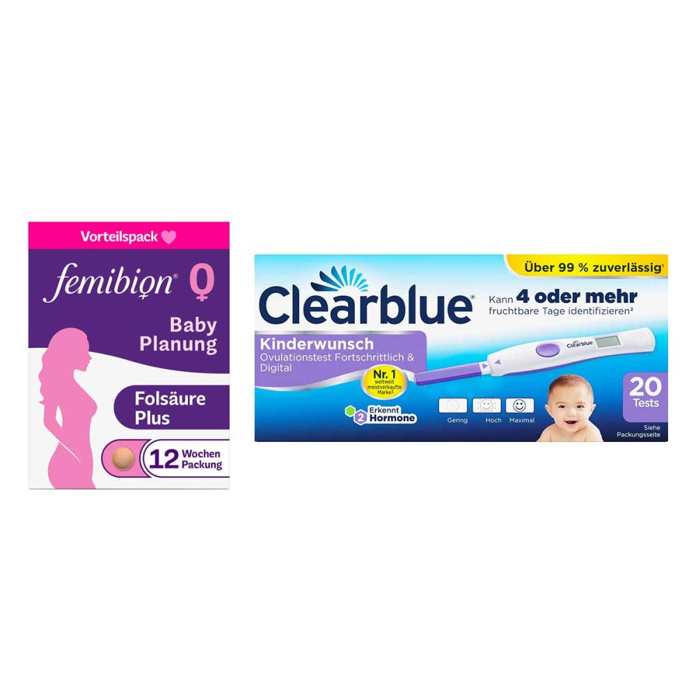 WICK Pharma - Zweigniederlassung der Procter & Gam Femibion 0 Babyplanung 84 stk + Clearblue Ovulationstest fortsch 08102451